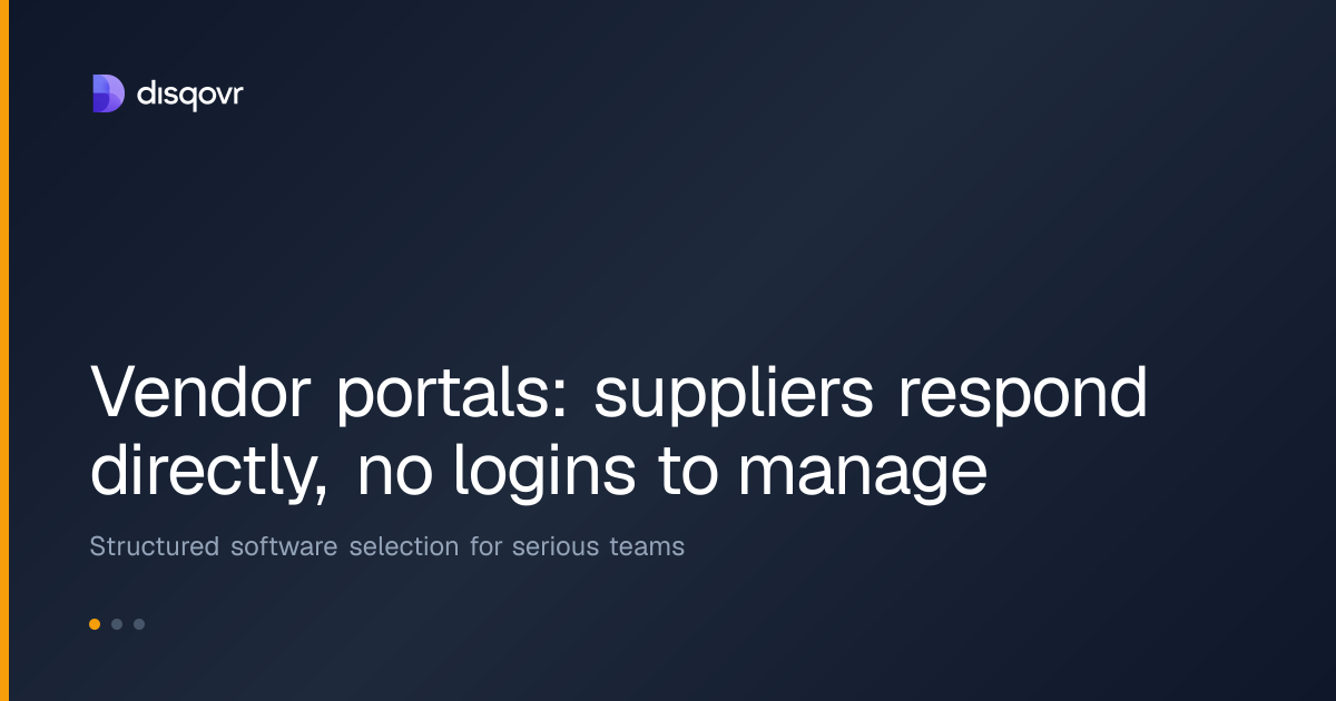 Vendor portals: suppliers respond directly, no logins to manage