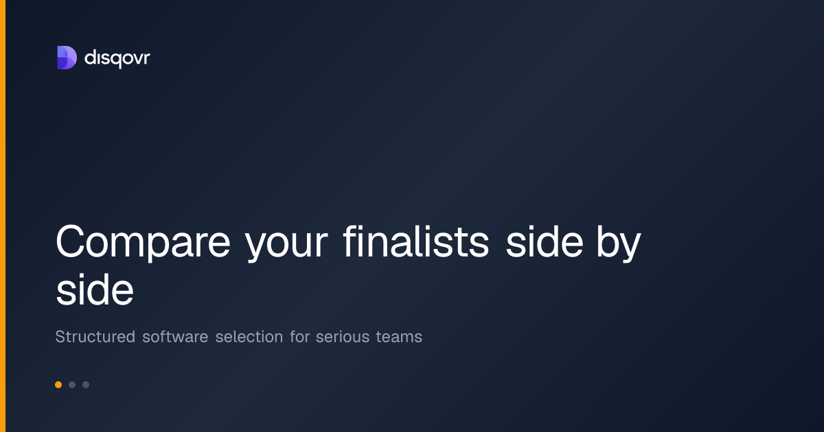 Compare your finalists side by side
