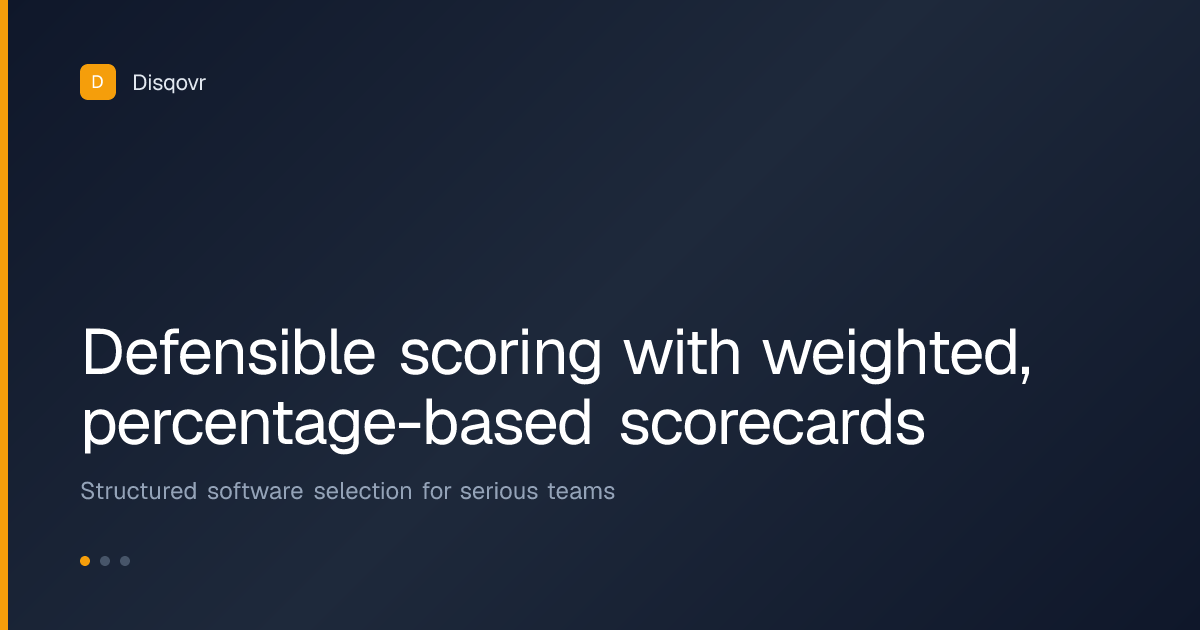 Defensible scoring with weighted, percentage-based scorecards
